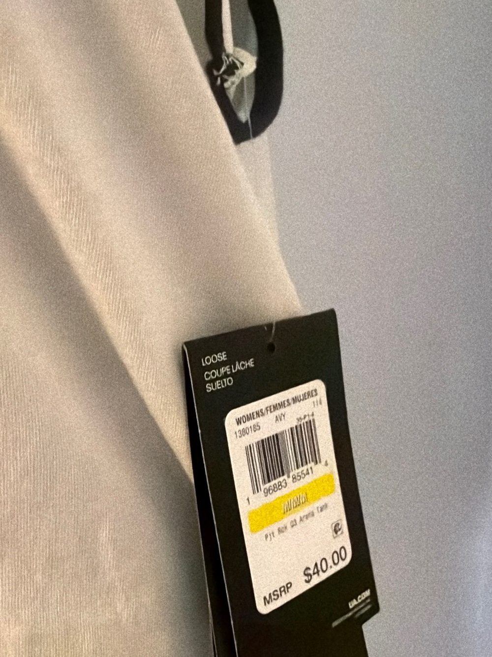 Under Armour White Tank Top with Black Graphic Crest - Picture 3 of 5